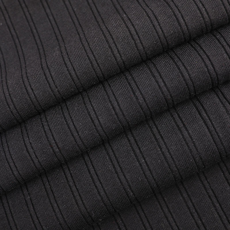 32s CVC + 40D fuldbelagt 10x2 stribet spandex ribstrik